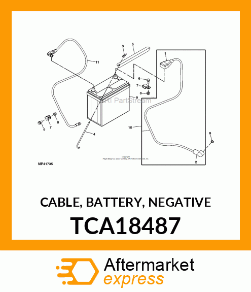 CABLE, BATTERY, NEGATIVE TCA18487