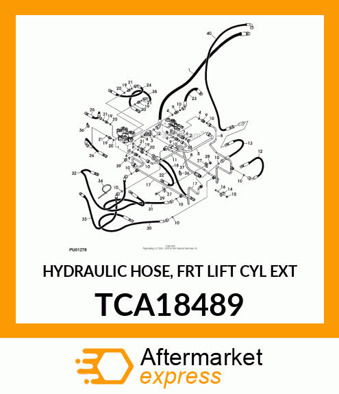 HYDRAULIC HOSE, FRT LIFT CYL EXT TCA18489