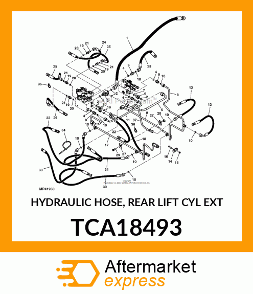 HYDRAULIC HOSE, REAR LIFT CYL EXT TCA18493