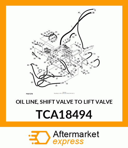 OIL LINE, SHIFT VALVE TO LIFT VALVE TCA18494