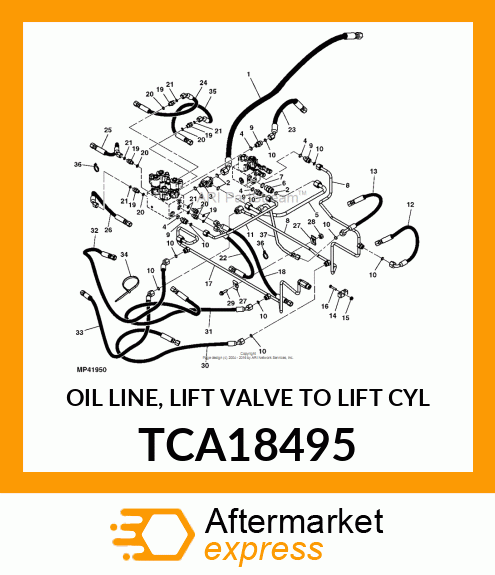 OIL LINE, LIFT VALVE TO LIFT CYL TCA18495