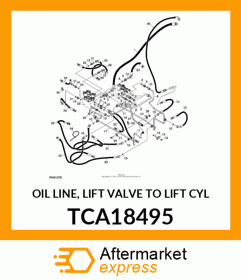 OIL LINE, LIFT VALVE TO LIFT CYL TCA18495