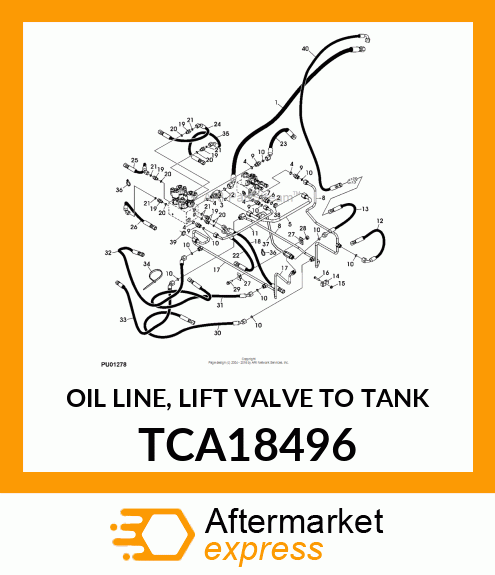 OIL LINE, LIFT VALVE TO TANK TCA18496