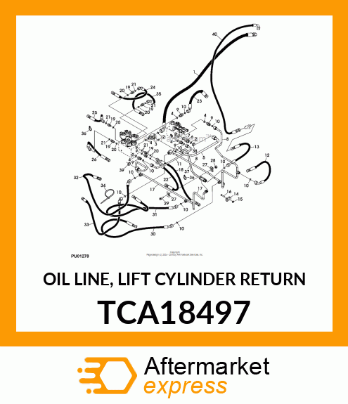 OIL LINE, LIFT CYLINDER RETURN TCA18497