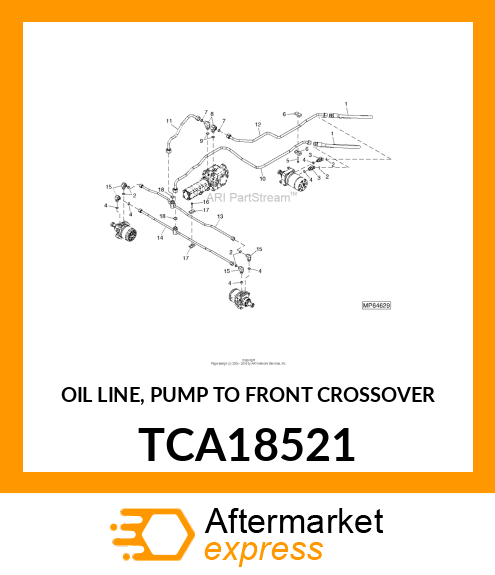 OIL LINE, PUMP TO FRONT CROSSOVER TCA18521