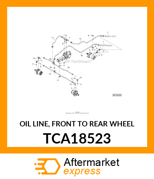 OIL LINE, FRONT TO REAR WHEEL TCA18523