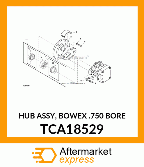 HUB ASSY, BOWEX .750 BORE TCA18529