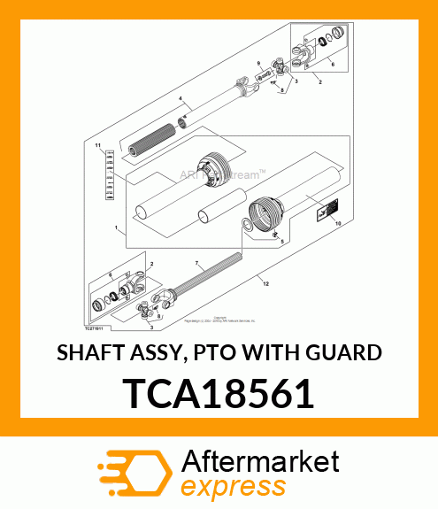 SHAFT ASSY, PTO WITH GUARD TCA18561