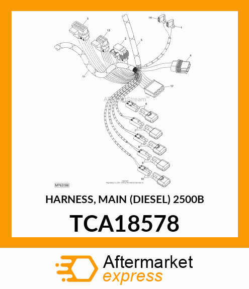 HARNESS, MAIN (DIESEL) 2500B TCA18578