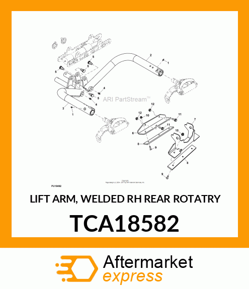 LIFT ARM, WELDED RH REAR ROTATRY TCA18582