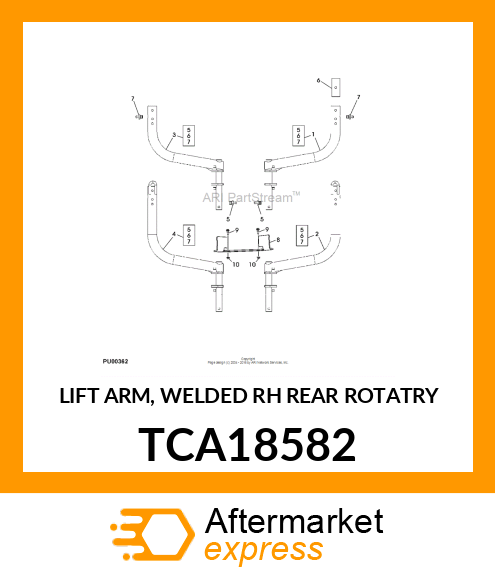 LIFT ARM, WELDED RH REAR ROTATRY TCA18582