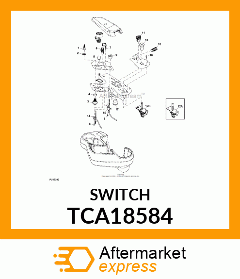 SWITCH, ROCKER, DPDT, 2 TCA18584