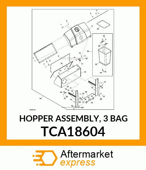 HOPPER ASSEMBLY, 3 BAG TCA18604