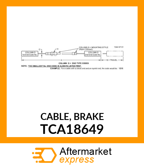 CABLE, BRAKE TCA18649