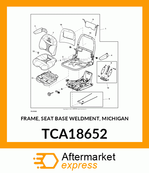 FRAME, SEAT BASE WELDMENT, MICHIGAN TCA18652