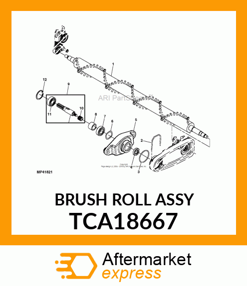 POWER BRUSH, 18" M W/SHAFTS TCA18667