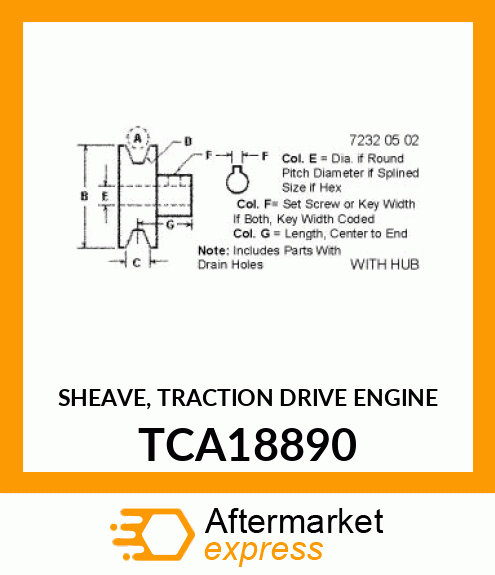 SHEAVE, TRACTION DRIVE ENGINE TCA18890