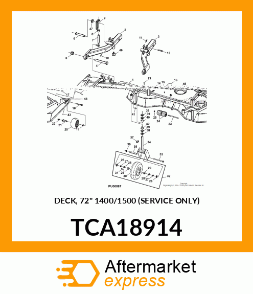 DECK, 72" 1400/1500 (SERVICE ONLY) TCA18914