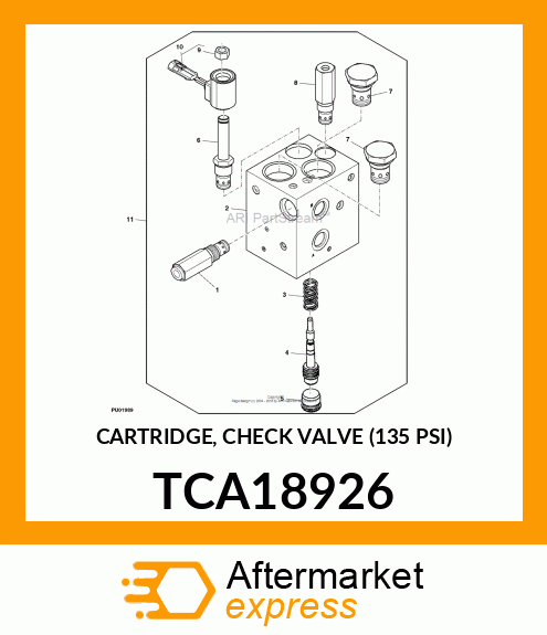 CARTRIDGE, CHECK VALVE (135 PSI) TCA18926