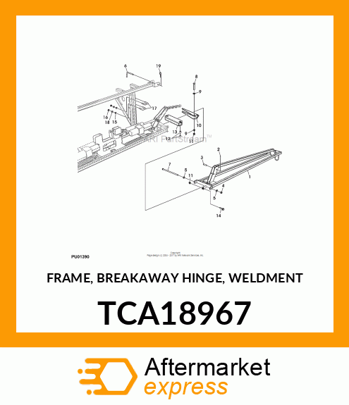 FRAME, BREAKAWAY HINGE, WELDMENT TCA18967