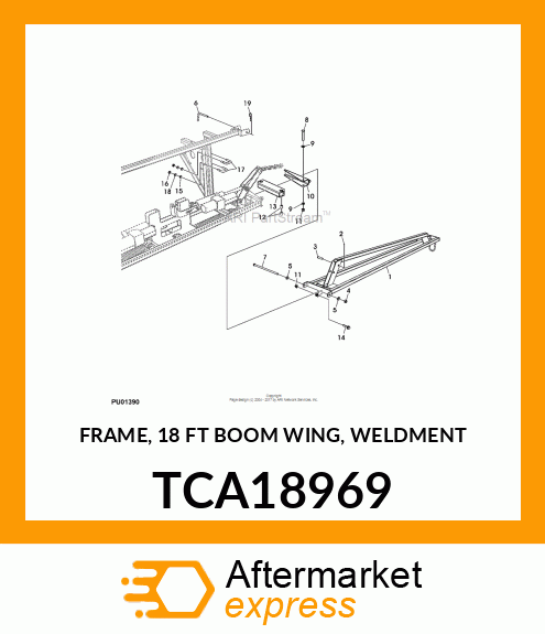 FRAME, 18 FT BOOM WING, WELDMENT TCA18969