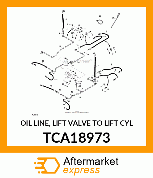 OIL LINE, LIFT VALVE TO LIFT CYL TCA18973