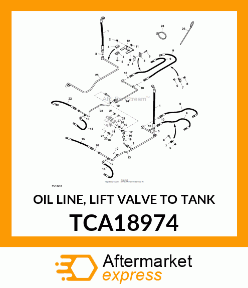 OIL LINE, LIFT VALVE TO TANK TCA18974