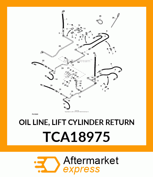 OIL LINE, LIFT CYLINDER RETURN TCA18975