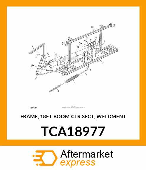 FRAME, 18FT BOOM CTR SECT, WELDMENT TCA18977