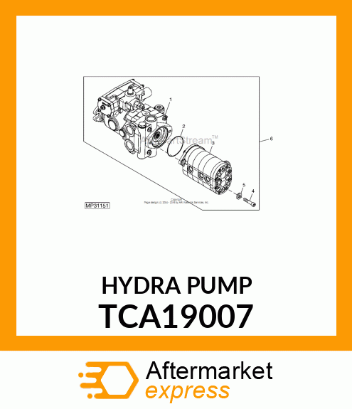 PUMP, HYDROSTATIC DRIVE (40.6CC) TCA19007