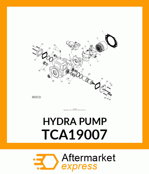 PUMP, HYDROSTATIC DRIVE (40.6CC) TCA19007