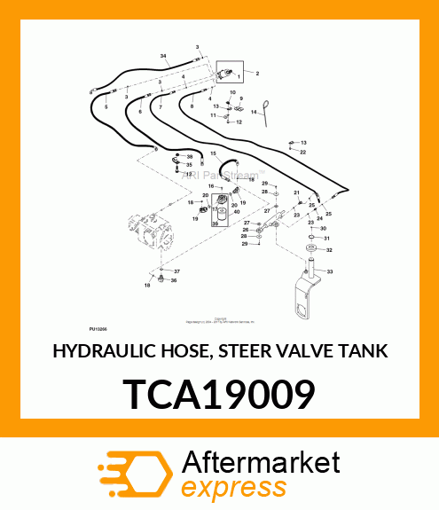 HYDRAULIC HOSE, STEER VALVE TANK TCA19009