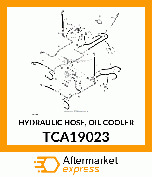 HYDRAULIC HOSE, OIL COOLER TCA19023