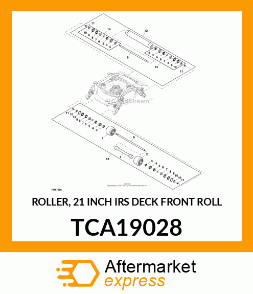 ROLLER, 21 INCH IRS DECK FRONT ROLL TCA19028