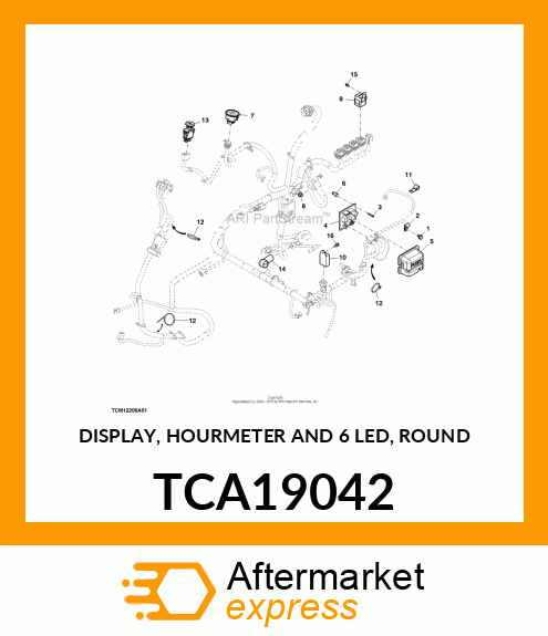 DISPLAY, HOURMETER AND 6 LED, ROUND TCA19042