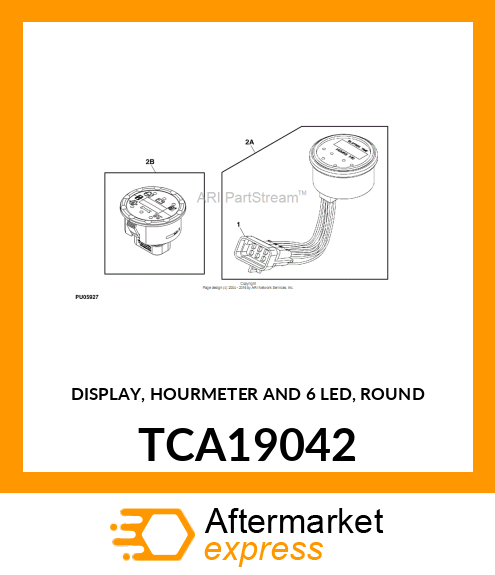 DISPLAY, HOURMETER AND 6 LED, ROUND TCA19042