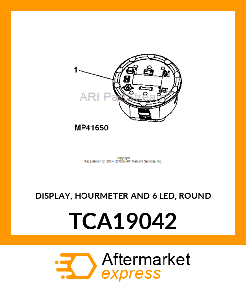 DISPLAY, HOURMETER AND 6 LED, ROUND TCA19042