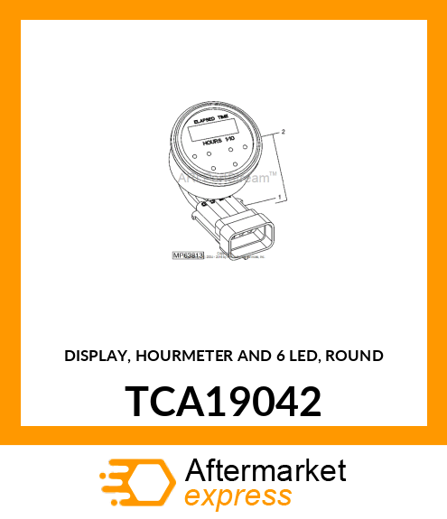 DISPLAY, HOURMETER AND 6 LED, ROUND TCA19042