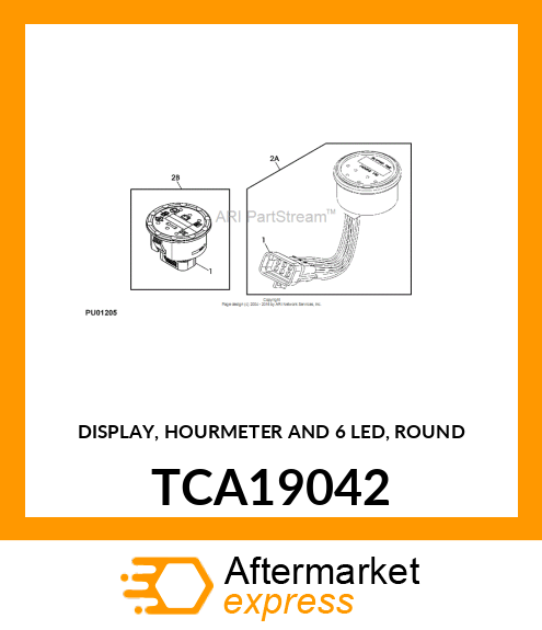 DISPLAY, HOURMETER AND 6 LED, ROUND TCA19042