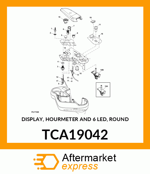 DISPLAY, HOURMETER AND 6 LED, ROUND TCA19042