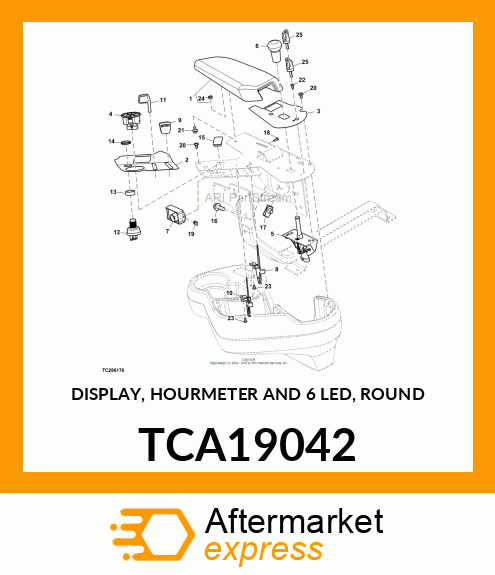 DISPLAY, HOURMETER AND 6 LED, ROUND TCA19042