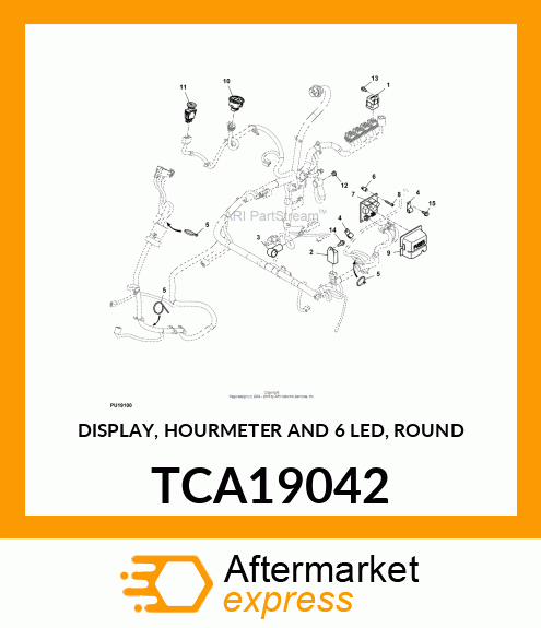 DISPLAY, HOURMETER AND 6 LED, ROUND TCA19042