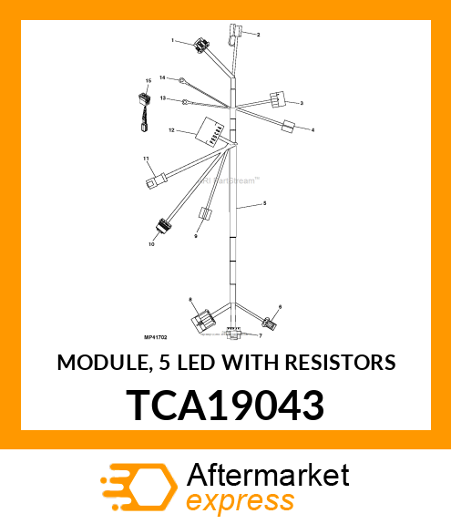 MODULE, 5 LED WITH RESISTORS TCA19043