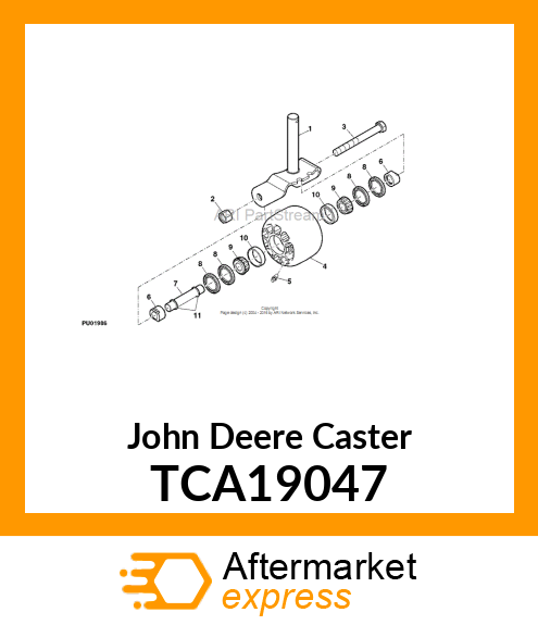 CASTER, TAPERED ROLLER BEARING TCA19047