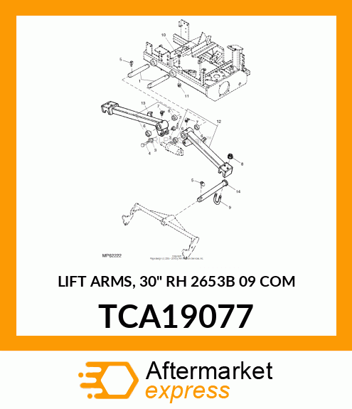 LIFT ARMS, 30" RH 2653B 09 COM TCA19077