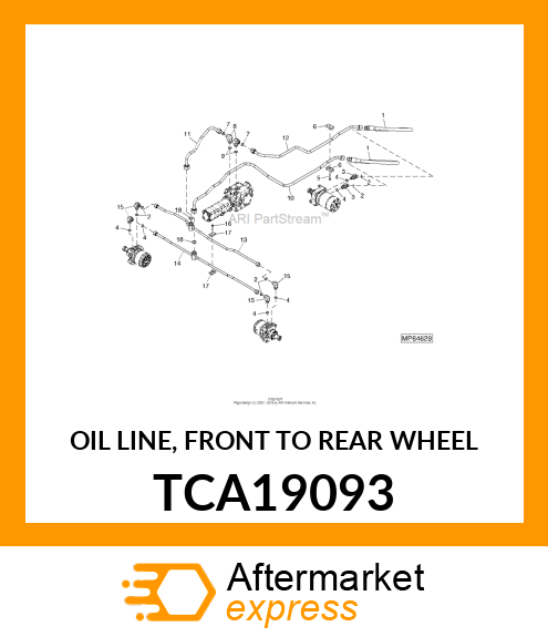 OIL LINE, FRONT TO REAR WHEEL TCA19093