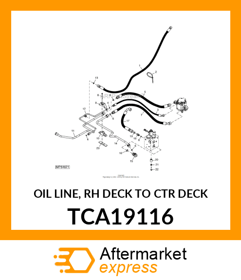 OIL LINE, RH DECK TO CTR DECK TCA19116