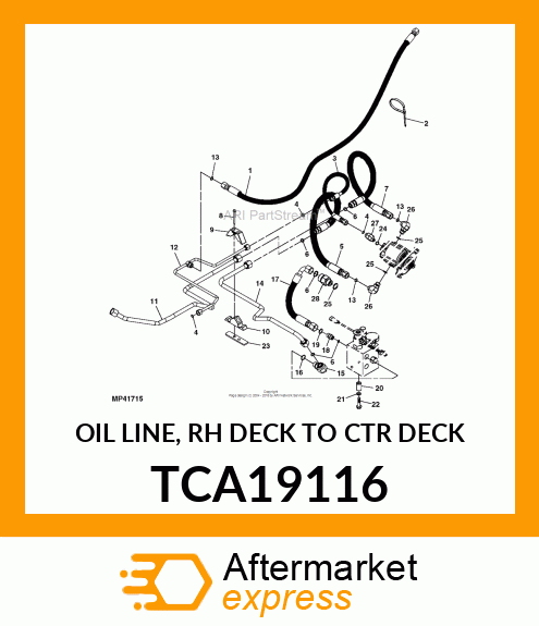 OIL LINE, RH DECK TO CTR DECK TCA19116