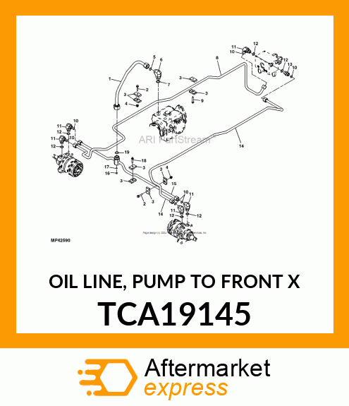 OIL LINE, PUMP TO FRONT X TCA19145