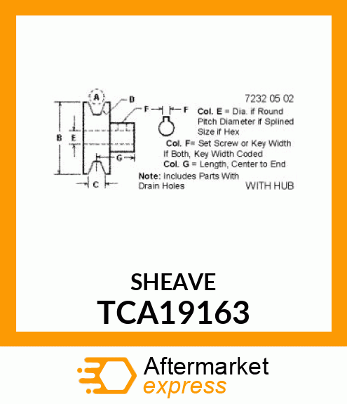 SHEAVE ASSEMBLY, SHEAVE, TRACTION D TCA19163